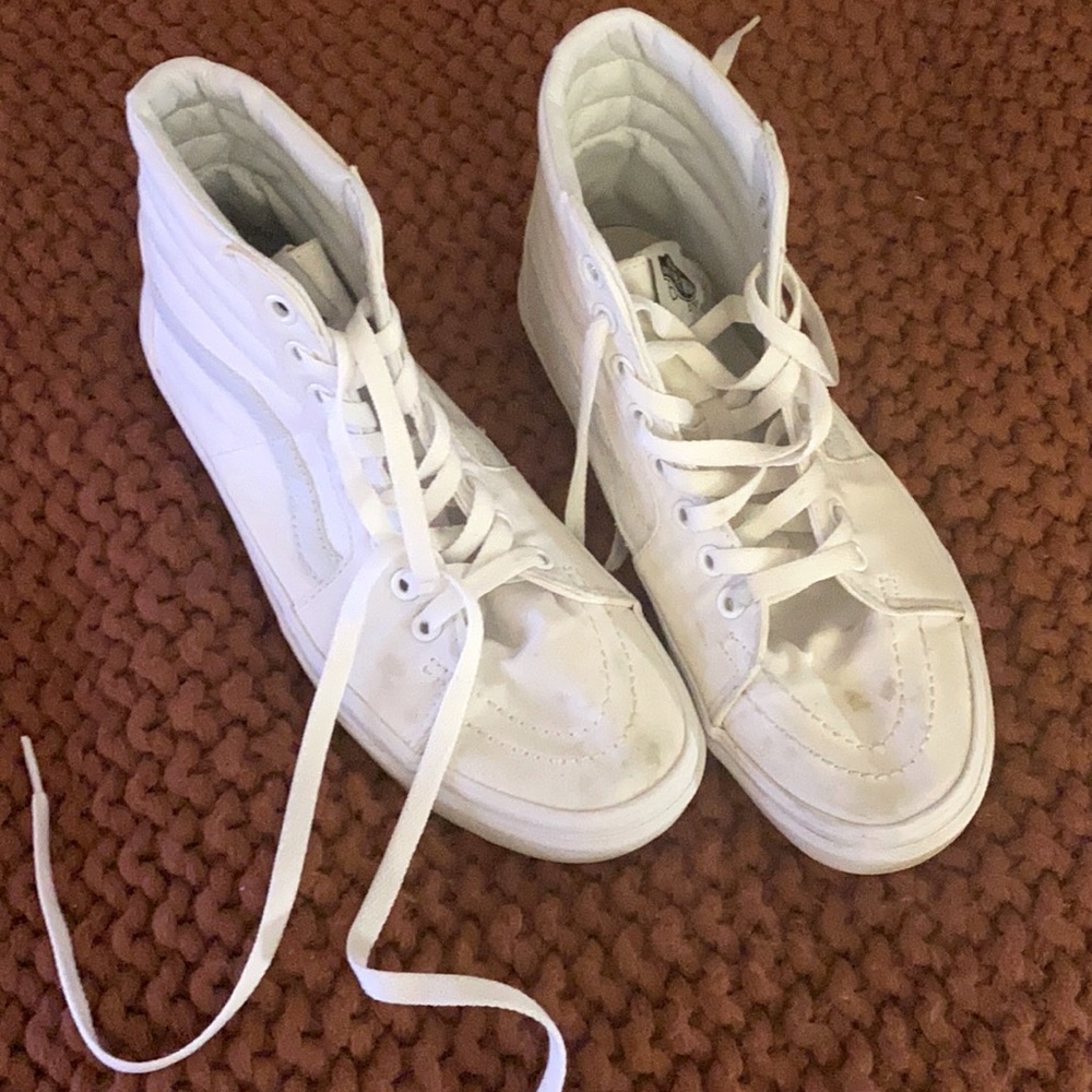 White vans high top size 8